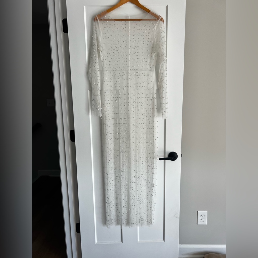 Sheer pearl overlay dress - never worn